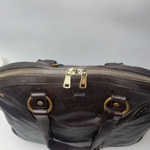 Authentic Yves Saint Laurent Brown Muse Leather Satchel - Picture 10 of 16